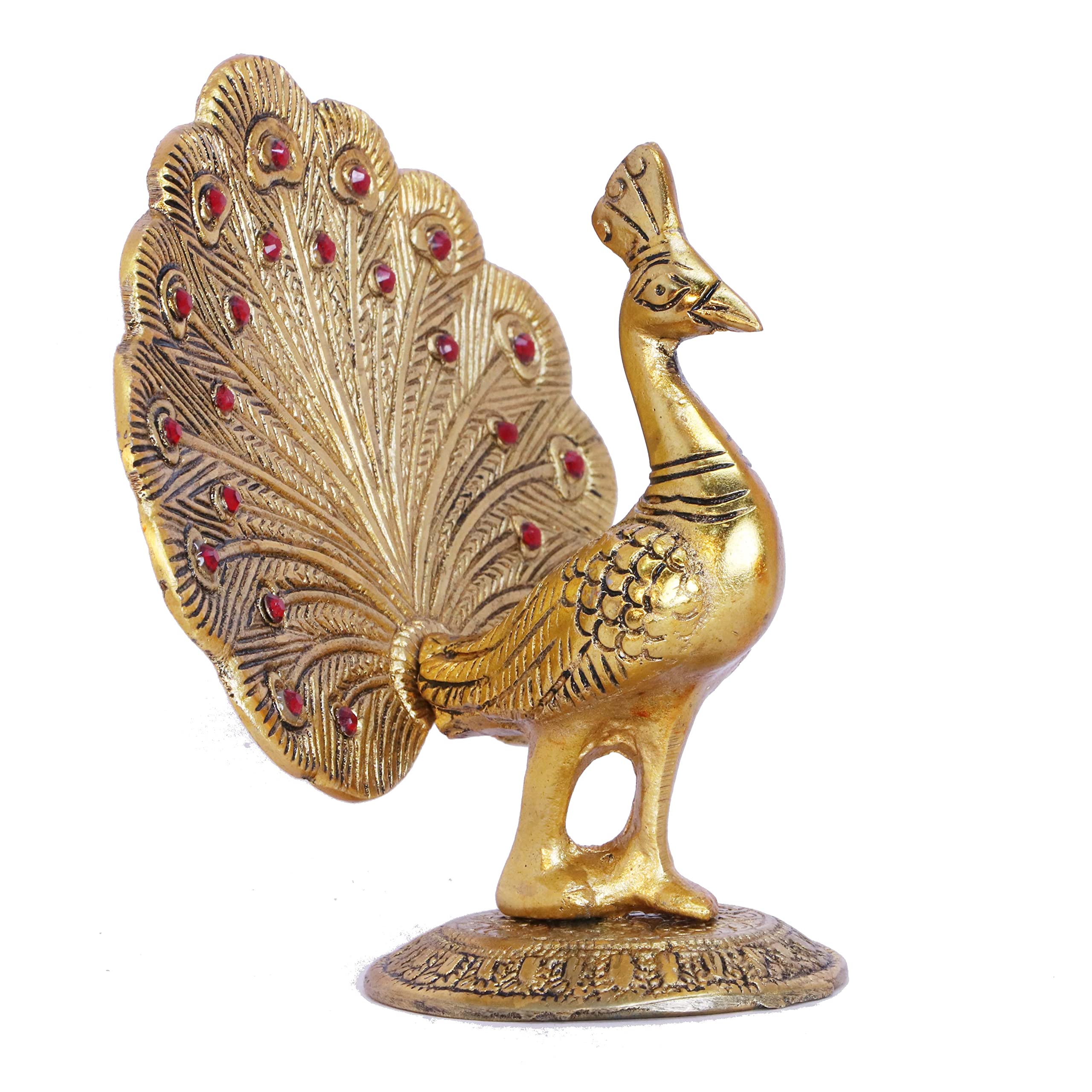 KridayKraft Peacock Metal Statue Idol Decorative Showpiece Feng Shui As Table Top Figurine for Living Room Bedroom Home Office Décor for Decoration & Gifting Purpose
