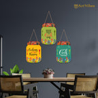 Artvibes Let's Cook Together Quote Wall Decoration Items for Kitchen | Cafe | Restaurant | Quotes Decor Item | Printed Wall Decoration | Kitchen Quotes Decor Item | Wall Poster (WH_8918N), Set of 3