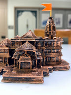 MOBDESK Janmabhoomi Ayodhya Shree Ram Mandir Hindu Temple 3D Model Decorative Showpiece Spiritual Home Office Gift & Car Dashboard Authentic Design Ideal Temple Perfect for Decoration 6 inch - Copper