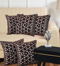 DECOMIZER Jacquard Geomteric Cushion Covers 24 Inch X 24 Inch Set Of 5 Ethnic Motifs 240 TC Cushion Covers,Design- Bricks,Color- Coffee