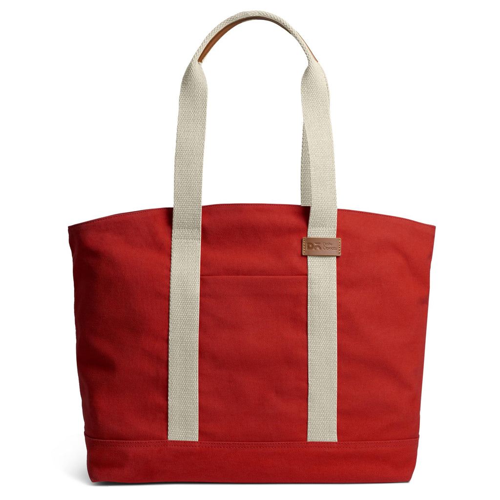 DailyObjects Crimson Red Field Tote Bag |Canvas Tote Shoulder Bag Fits upto 14 Laptop for Women and Men Work & Daily Use |Handcrafted from premium cotton canvas perfect for Work & Daily Use