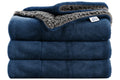 GADDA CO Polyester Micromink AC Blanket for Summer | Super Soft Sherpa & Flannel Double Bed Dohar/Comforter | Lightweight, Skin-Friendly, Solid Dark Blue Blanket | Size 220 x 228 cm Kafalo