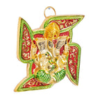 KridayKraft Ganesha Metal Statue,Ganpati Wall Hanging Sculpture,Metal Swastik Ganesha Murti Lucky for Home & Office,Religious Showpiec Gift idol on Diwali,Birthday,Wall Decorative Feng Shui Article...
