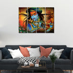 VIBECRAFTS Beautiful Kahnaji 4 Pieces Canvas Wall Painting Fitted With Wooden Frame For Home | Office | Living Room | Gifts (PTVC4Pcs1_13506)