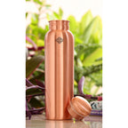 INDIAN ART VILLA Pure Copper Water Bottle With Plain Matt Finish Design, Drinkware, Storage Purpose, Volume-300 ML, Pack of 1