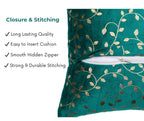 RD TREND Velvet Cushion Covers, 40 x 40 cm/16 x 16 inches, Pack of 2,250 TC, Side Zipper (Sea Green)