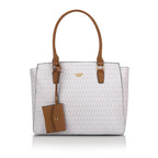 Lavie Luxe Women's Mono Kelly25 Monogram Print Tote Laptop Bag for Women | Fits Upto 15 Inch Laptop | Tote Laptop Bag for Work | Ladies purse | Stylish Shoulder Bag | Gift For Women