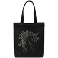 MASQ By Q-One Canvas Unicorn Embroidered Utility Tote Bags For Women With Zip, College Bag For Girls, 100% Organic Cotton Tote Bag For Traveling & Daily Use