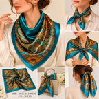 Wirkqeez Silk Head Scarf for Women – Luxury Satin Silk Hair Scarf, Soft Bandana Wrap for Sleeping, Hair Protection & Styling (Multicolor_07)