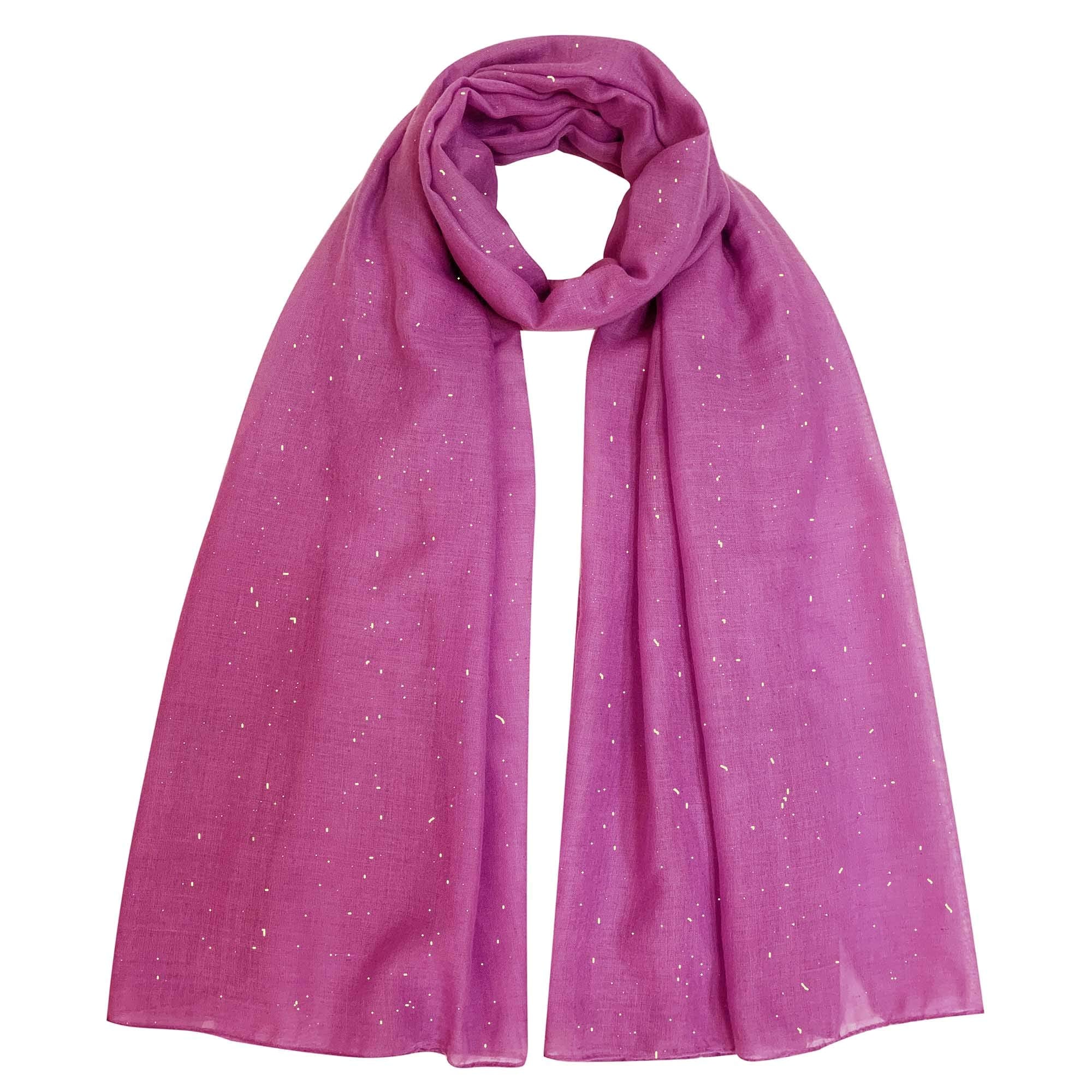 Lina & Lily Solid Shimmer Sparkle Glitters Sheer Maxi Shawl Head Scarf Hijab (#27 ROSE PINK)