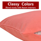Yellow Weaves Cotton 250 TC Canvas Decorative Cushion Covers, (24 X 24 Inches) 1 Piece, Peach