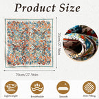 CoolShef Silk Satin Square Scarf for Women 70x70cm – Stylish Print Head Neck Scarf Bandana Neckerchief, Soft Lightweight Hair Accessory for Daily or Office