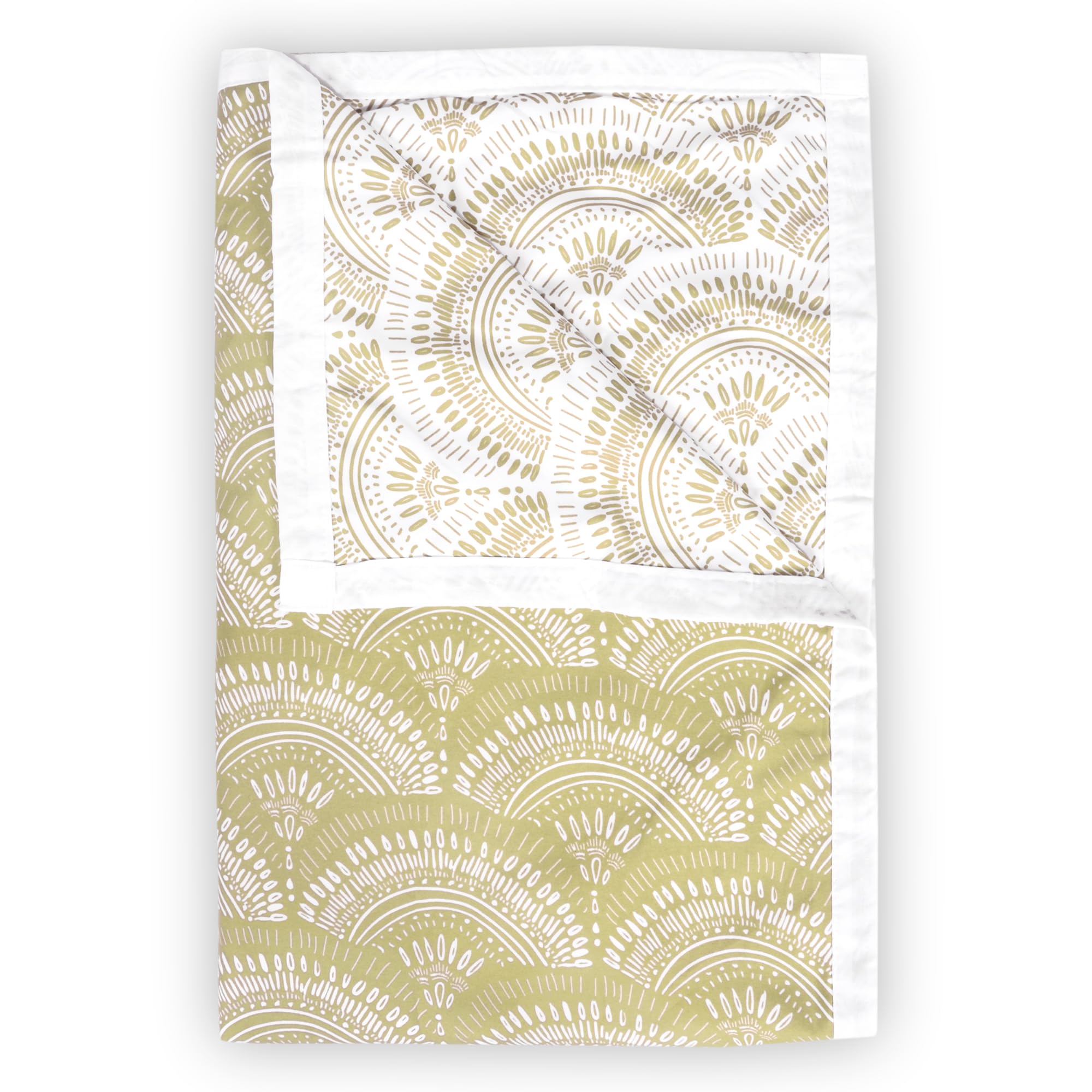 Divine Casa Microfibre 120 GSM Mild Winter Reversible Single Bed Dohar | AC Blanket - (Amber Green,Ethnic, Size 140 x 210 cm or 55 x 83 inch)| TC - 120 Kafalo