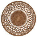 Classyo Cotton Dining Table Placemats, 15 inch (Brown Design, Pack of 1) | Dining Table Mat | Washable Round Table Mats | Coasters for Dining Table for Hot Pots, Plates and Pans | Round Placemats Kafalo