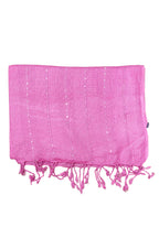 URBAN LADIIIZ Solid Sequin Stole with Tassels for Women & Men – Soft Lightweight Rayon Fabric | Available in 10+ Colours (LOTUS PINK)