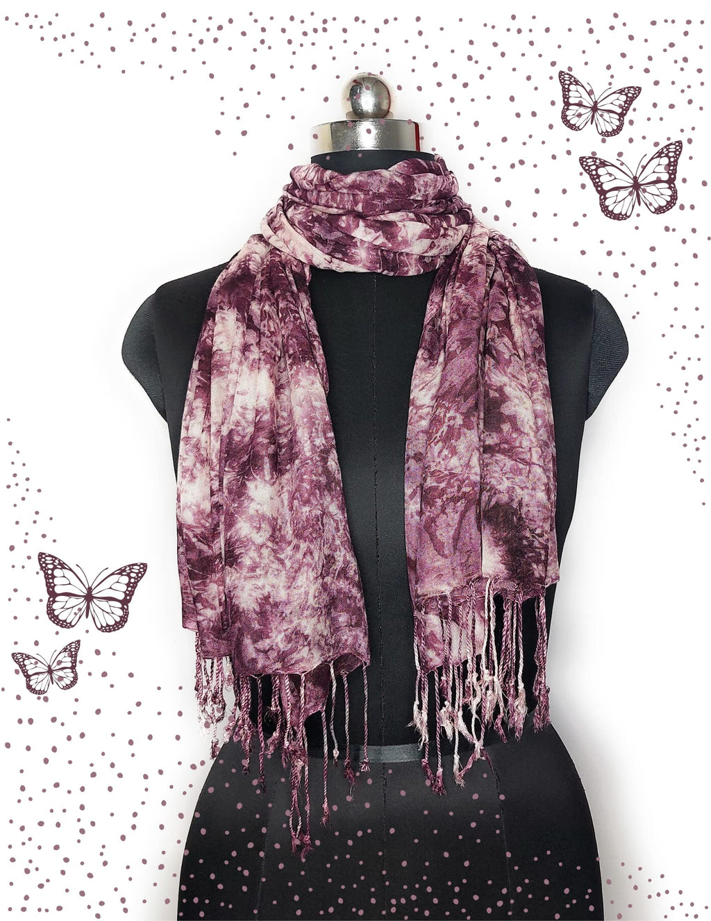 Chandwasia Rayon Shades Shibori Pattern Scarf, Scarves, Viscose Fabric Stole & Shawl Design for Men & Women for Summer & Winters
