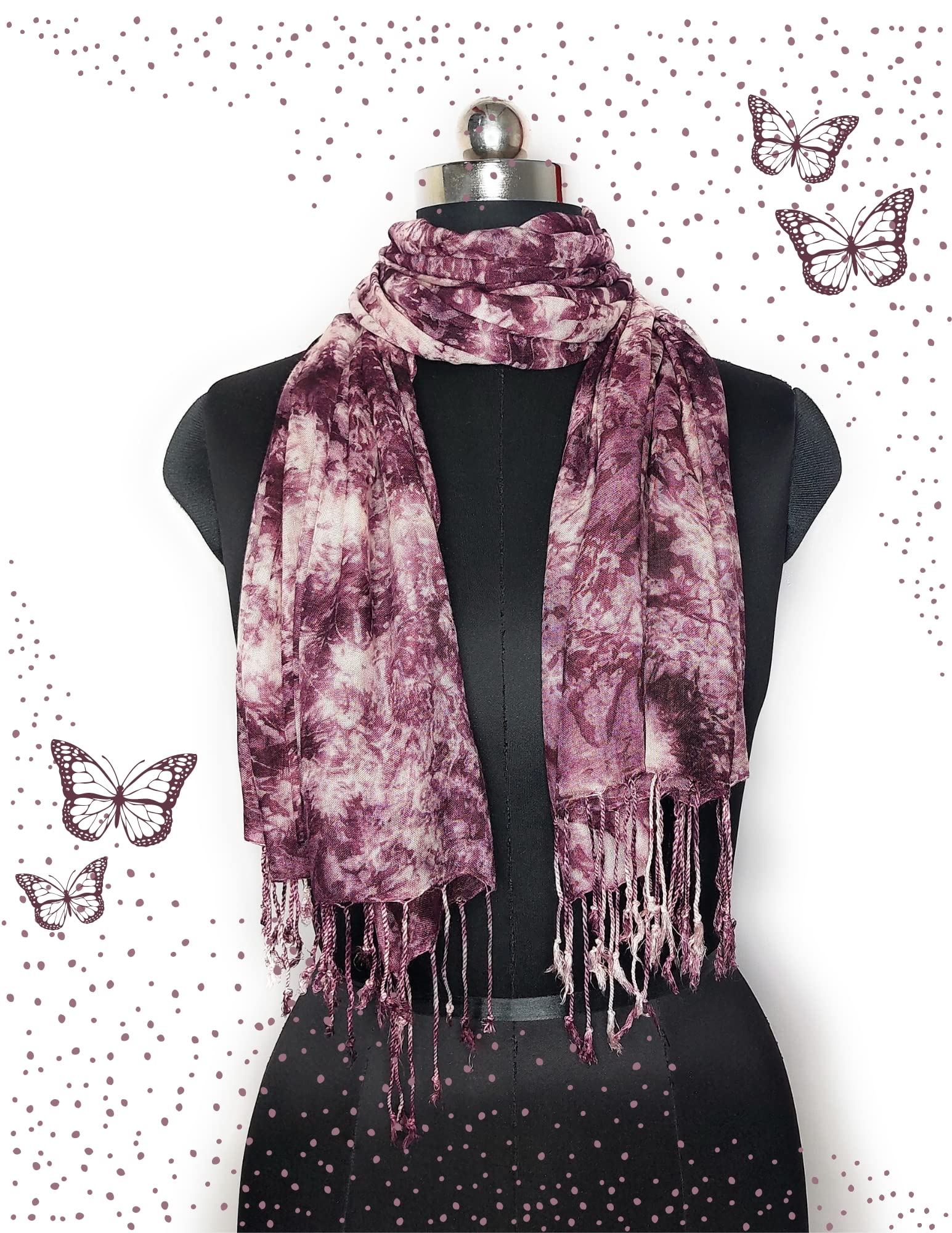 Chandwasia Rayon Shades Shibori Pattern Scarf, Scarves, Viscose Fabric Stole & Shawl Design for Men & Women for Summer & Winters