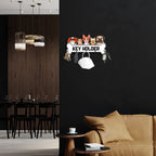 Artvibes Unique Stylish Wooden Key Holder for Wall Decor with Stylish Stainless Steel 5 Hooks Beautiful Key Organizer for Home Decoration(KH_805N)