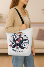 The Purple Tree Eco-Friendly Canvas Tote Bag, Sustainable, Reusable Shopping, Beach, Travel or Everyday Tote, Wide Tote Bag, Turtle Mania