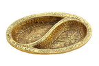 PRINCE HOME DECOR & GIFTS Aluminum Decorative Dry Fruit Tray (17 x 12 x 3 cm, Gold)