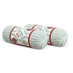 BLOCKS OF INDIA Cotton Hand Block Printed Bolster Cover | Booster Cover with Drawstring | Round Long Pillow Cover for Bed | Dewan Pillow Cover Set 16 X 32 | Set of 2 (Brick RED Motifs)