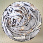FAHABO Scarf for Women Stylish Pleated Viscose Cotton with Embroidery and Tassels | Hijab Scarf | Stole | Soft, Lightweight, and Latest Scarves | 72 x 33 Inches (Whisper Grey)