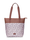 ZOUK Aravalli Abstract Printed Women's Jute Handcrafted Vegan Leather Multicolor Everyday Tote