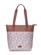 ZOUK Aravalli Abstract Printed Women's Jute Handcrafted Vegan Leather Multicolor Everyday Tote