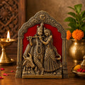 KridayKraft Radha Krishna with Cow on Thin Metal Frame with an antique finish so looks very beautiful and use for Table&Wall Hanging Decorative home&office,Gift Anniversaries,Birthday,New Year Gifts..