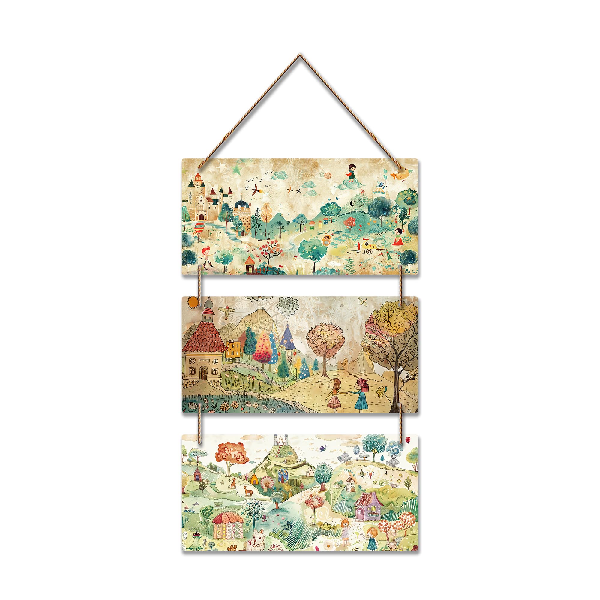 Artvibes Village & Countryside Modern Art Decorative Wall Art MDF Wooden Wall Hanger for Living Room | Room Decoration | Handcrafted Art | Wall Art Print | Artworks Hangings | Unique Gift (WH_9448N)