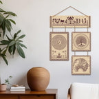Artvibes Traditional Tribal Themed Warli Art Decorative Wall Art MDF Wooden Wall Hanger for Living Room | Printed Wall Decoration | Graphic Artwork | Wall Illustrations | Scenery | Gift (WH_6524N)