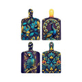 Artvibes Indian Peacock & Parrot Floral Art Wooden Wall Hanger for Home Decor | Living Room | Office | Wall Art Painting For Hall | Graphic Artwork | Wall Poster | Unique Gift (WH_5654N), Set of 4