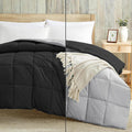 Luxury 100 GSM Summer Comforter Single Bed All Season AC Comforter/Blanket/Duvet Soft & Breathable Lightweight (60 X 90 Inches) - Single Bed Comforter - Black/Silver Grey Color Kafalo