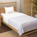 Story@Home Dohar Single Bed 100% Cotton AC Blanket for Summer | 144x 220CM, 150GSM Ac Comforter and AC Blanket for Summer | Light Purple & White Floral Reversible Duvet Quilt All-Season Blanket Kafalo