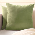 Encasa XO Corduroy Cushion Covers, No Inserts, Set of 2, Sage