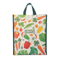 DOUBLE R BAGS Unisex Big Eco Cotton Canvas Shopping BAGS For Carry Milk Grocery Fruits Vegetable With Reinforced Handles Jhola Bag - Kitchen Essential (17X8.5X14-Inches) (VEG-01, Pack Of 1)