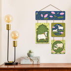 Artvibes Traditional Cow & Calf Pichwai Art Decorative Wall Art MDF Wooden Wall Hanger for Living Room | Room Decoration | Handcrafted Art | Wall Poster | Artworks Hangings | Unique Gift (WH_6521N)