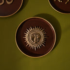 BEHOMA Sun Metal Wall Plate Coffee Brown & Gold 8.4