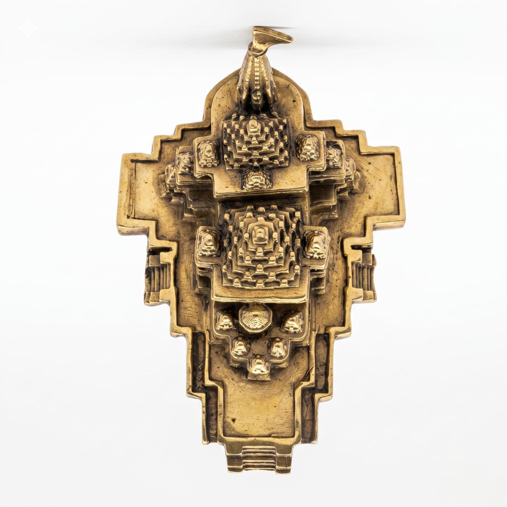 Svarn Studio Brass Ram Mandir Ayodhya Temple Replica 10x7x4.5 cm