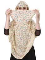 7 season's Cotton Short Scarf Cum Mask scarves Usable for vehicle Driver | Multi Colour Printed Design (Yellow- L Music)