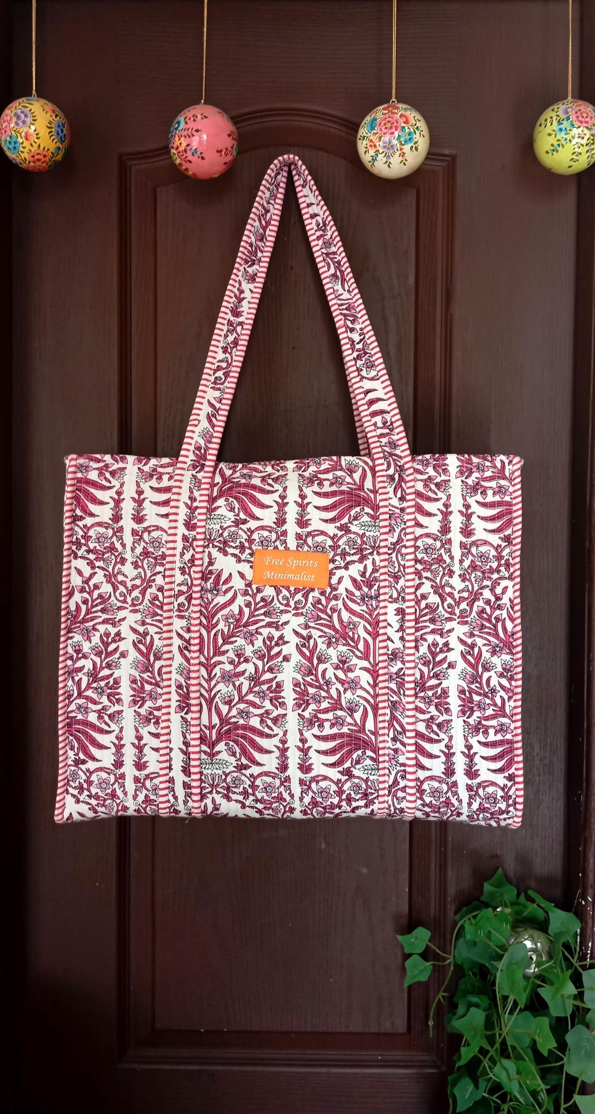 Cotton Tote bag for Women | Shoulder Bag | Durable Shopping bag | Reusable Grocery Bags | Eco friendly Bags| Handmade Cotton Bag | Stylish Quilted handBag |Vegan Tote Bag |Weekend Bag (Purple)