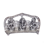KridayKraft Silver Plated Laxmi Ganesha Saraswati Murti LGS Metal Statue Decorative Showpiece Figurines Religious Idol Sculpture for Decoration & Pooja Gifting Purpose