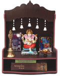 DIVOKAH® Beautiful MDF Wooden Temple/Home Temple/Pooja Mandir (8 MM Plywood Thickness) (BR Bell)