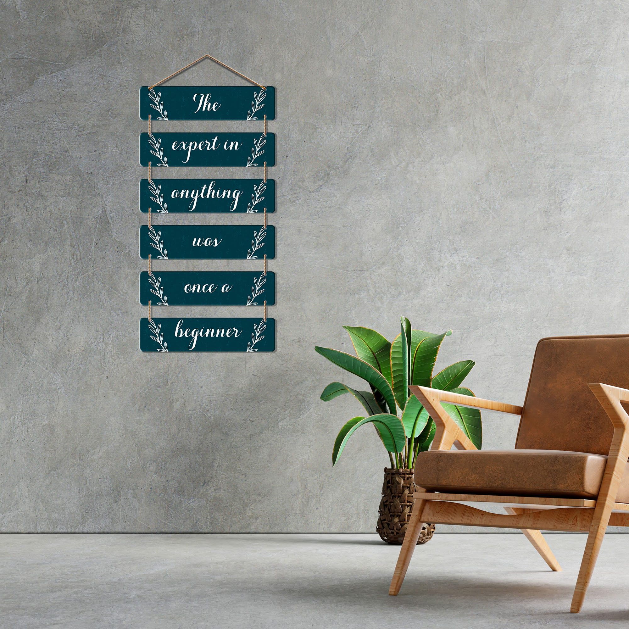 Artvibes Decorative Wall Hanging Wooden Art Decoration item for Living Room | Bedroom | Home Decor | Gifts | Quotes Decor Item | Wall Art For Hall | Mdf Wall Decoration, Set of 6 (WH_3244NR)