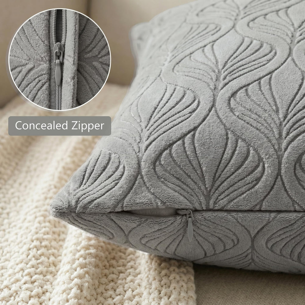 Yellow Weaves Jacquard Cushion Covers | Sofa Cushion Covers | Throw Pillow Cover for Sofa, Couch, Living Room| Removable & Washable | 16x16 Inches, 1 Piece (Grey)