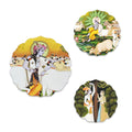 Artvibes Shri Krishna with cows Round Shape MDF Wooden Wall Decor Items | Living Room | Handcrafted Art | Wall Poster | Aesthetic Wooden Decor | Art Print | Unique Gift Items (WH_8818N), Set of 3