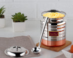 ZESTILO Stainless Steel Oil/Ghee Jar Ghee Container Oil Pot Ghee Container with Spoon Copper Bottom Finish (1500 ml)