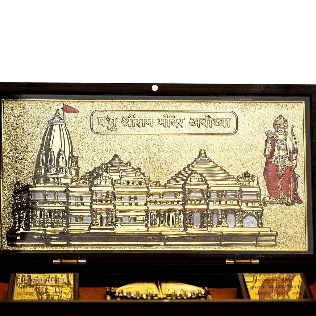 Piepot Shree Ram Janmbhumi Temple ayodhya l Shree Ram Charan Paduka l Devotional Prayer Box | Momento with Fragrance Decorative Showpiece Box Packing | Diwali Gifting Charan Paduka