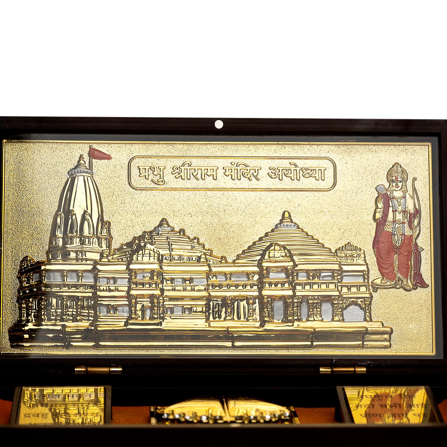 Piepot Shree Ram Janmbhumi Temple ayodhya l Shree Ram Charan Paduka l Devotional Prayer Box | Momento with Fragrance Decorative Showpiece Box Packing | Diwali Gifting Charan Paduka