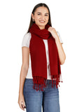 VERAME Pure Pashmina Stole for Women | Thick & Ultra Soft Solid Winter Shawl | Luxury Plain Warm Pashmina Wrap for Winter, Weddings and Parties (MAROON)